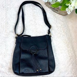 Black Jessica Simpson Purse Adjustable Strap with Tortoise shell snap